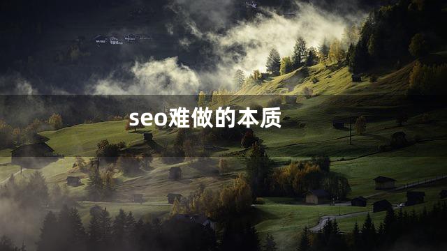 seo难做的本质