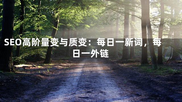 SEO高阶量变与质变：每日一新词，每日一外链