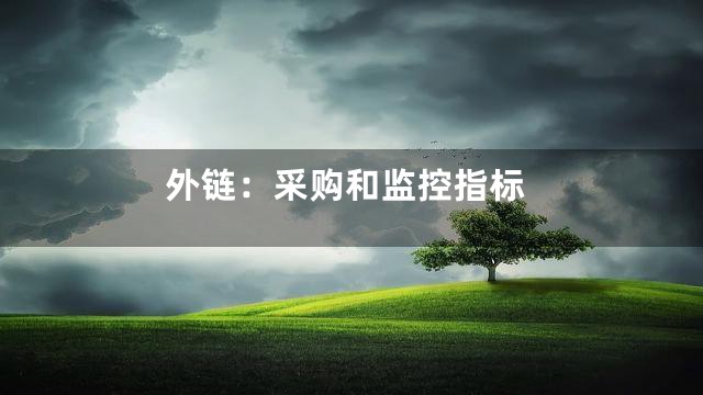 外链：采购和监控指标